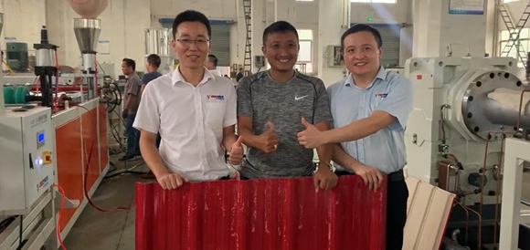 Bhutan PVC Roof Tile Machine Testing